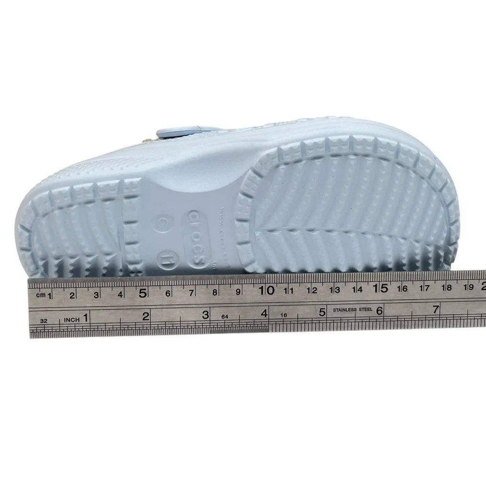 Crocs Little Girls-Boys Slip-on Lined Clogs Size 11 Light Blue Fuzzy- Warm Shoes